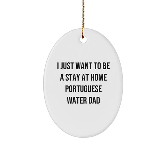 Funny Portuguese Water Dog Oval Ornament Gifts from Dad for Christmas - Image 1