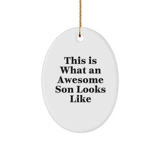 Funny Son Oval Ornament Gifts from Men to Sons on Christmas Unique Gifts - Image 1