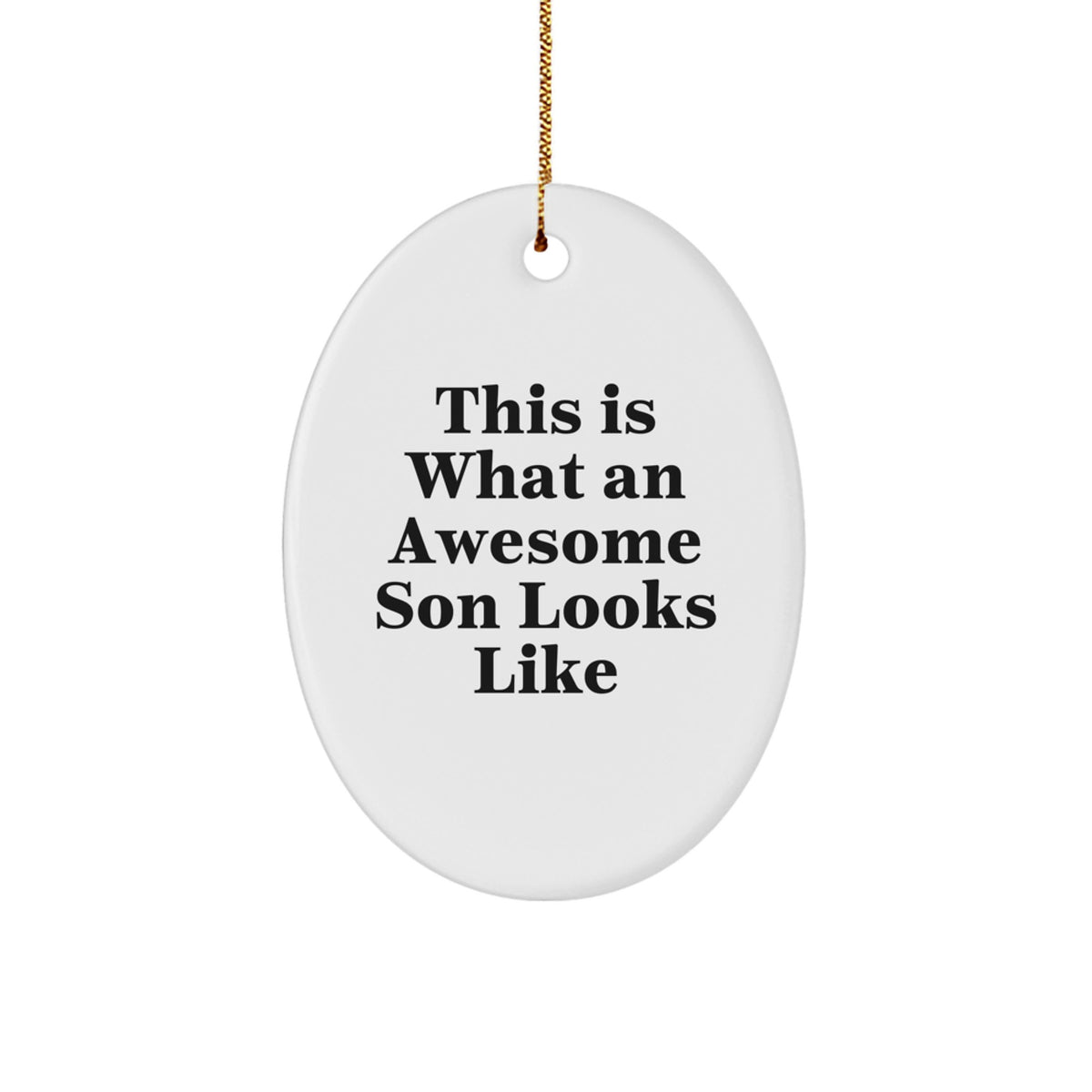 Funny Son Oval Ornament Gifts from Men to Sons on Christmas Unique Gifts - Image 1