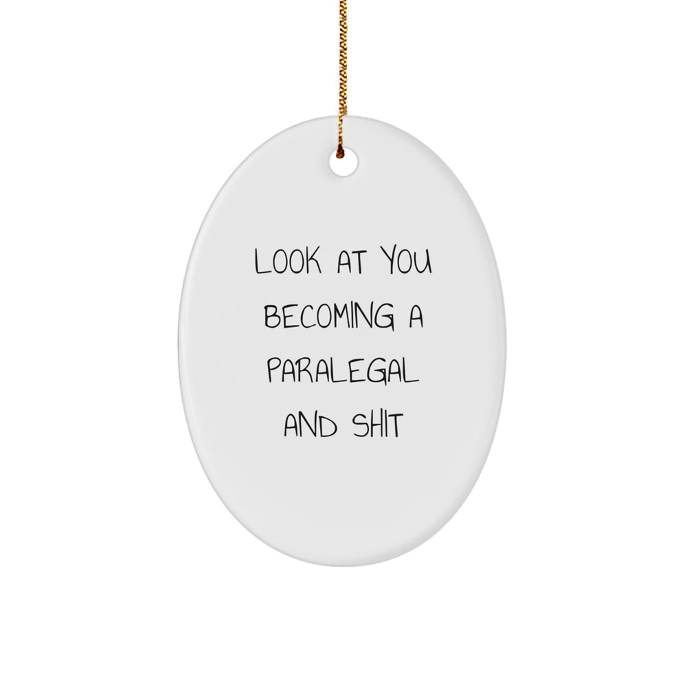 Funny Paralegal Gifts for Her, Oval Ornament Quote, Gifts from Friends, for Paralegal Women, Unique Christmas Unique Gifts - Image 1