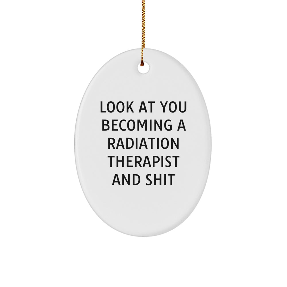 Radiation Therapist Gifts, Funny Quote, Oval Ornament, Gifts from Coworkers, Christmas Unique Gifts for Radiation Therapist, Inspirational Present - Image 1