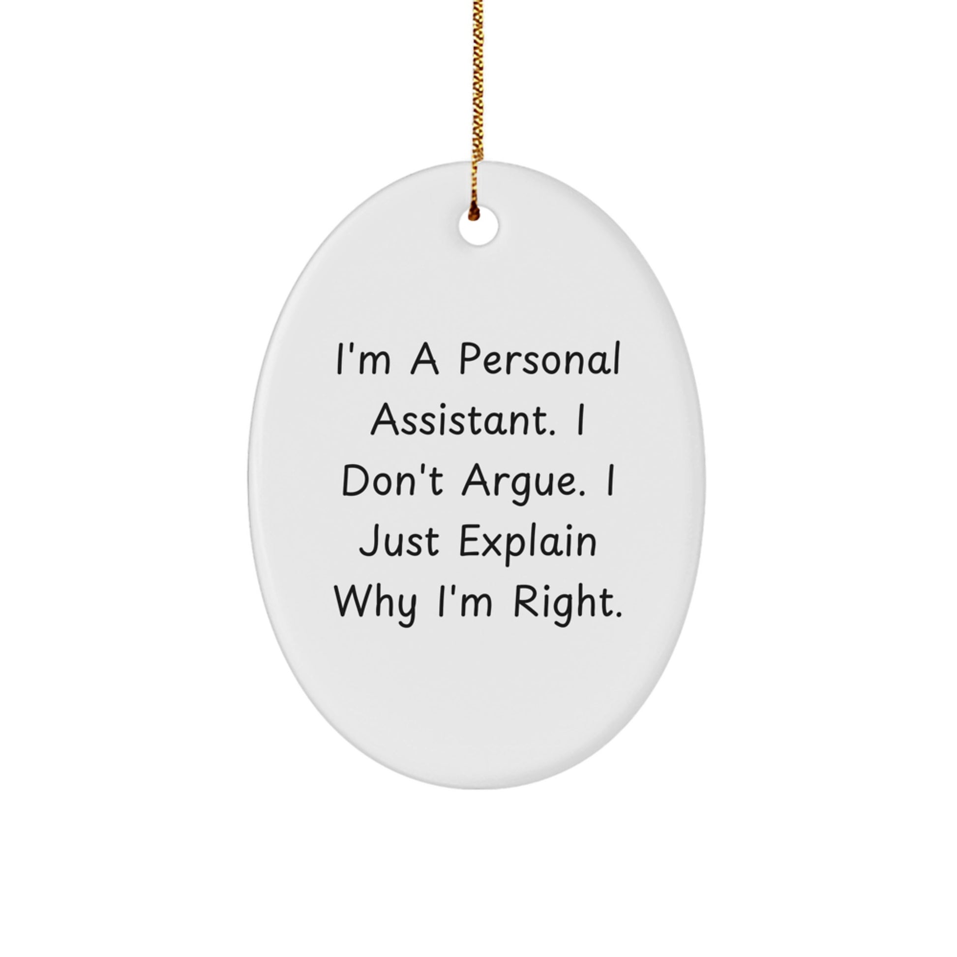 Funny Oval Ornament Gifts from Men for Personal Assistant, Funny Oval Ornament for Christmas Unique Gifts - Image 1