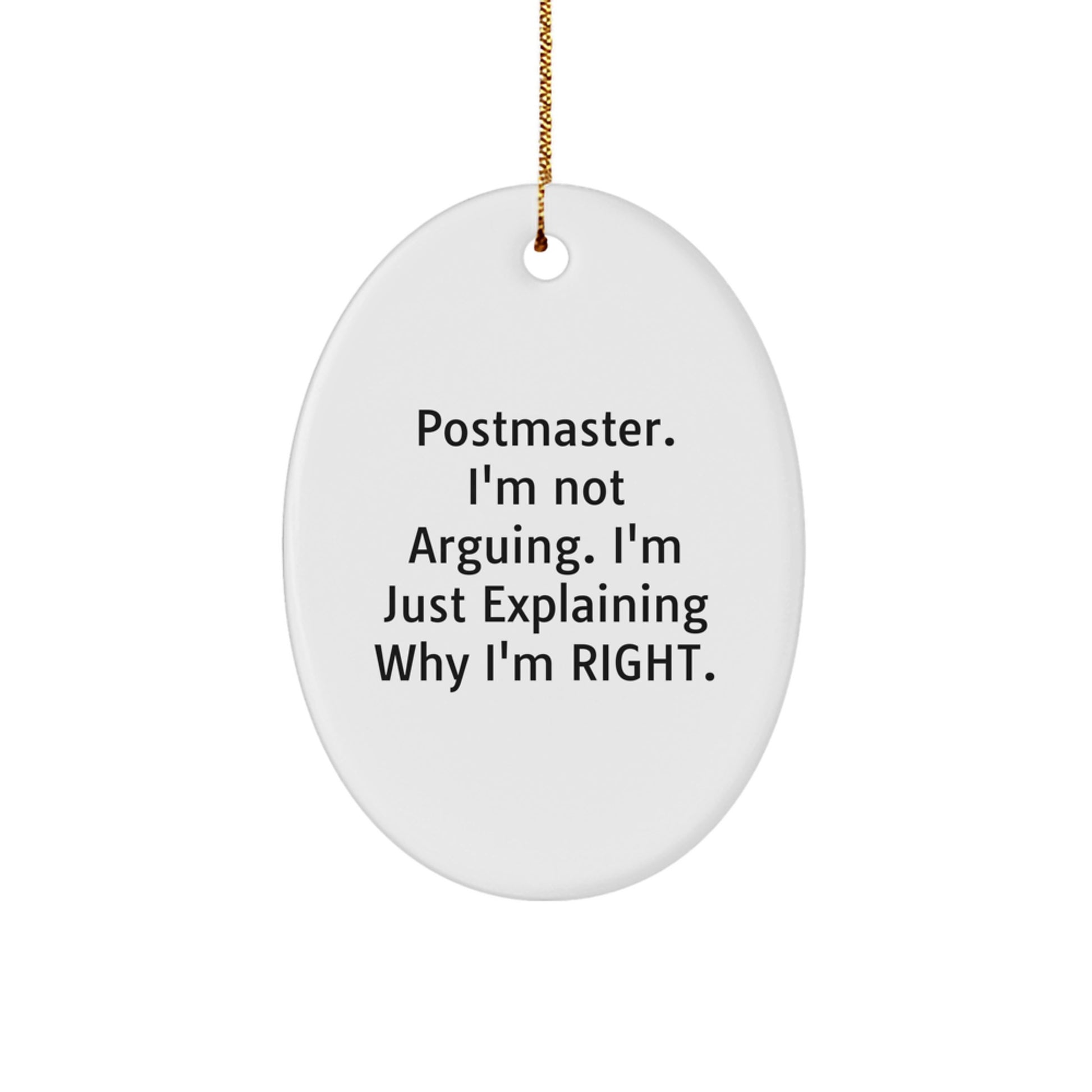 Christmas Unique Gift for Her Postmaster Oval Ornament Present Bright - Image 1