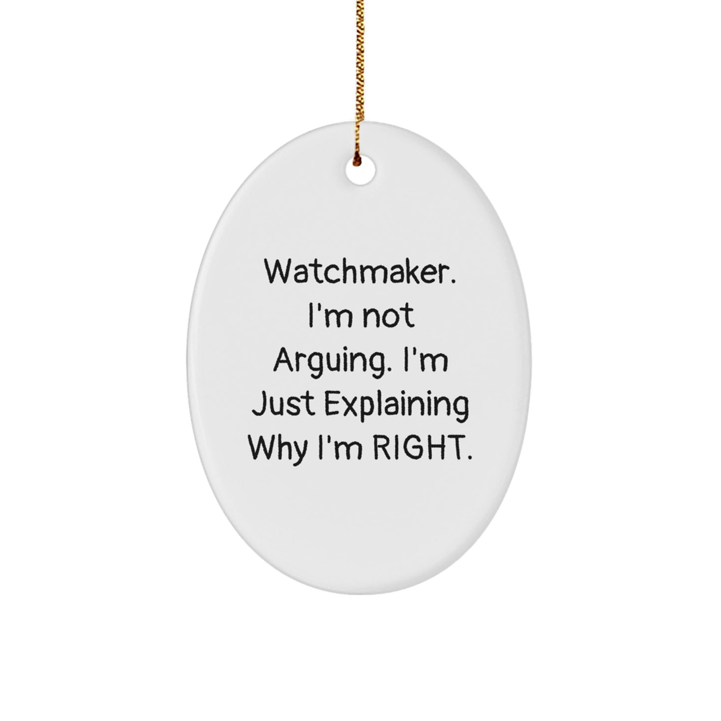Christmas Gift Surprise Watchmaker Oval Ornament for Teens - Image 1