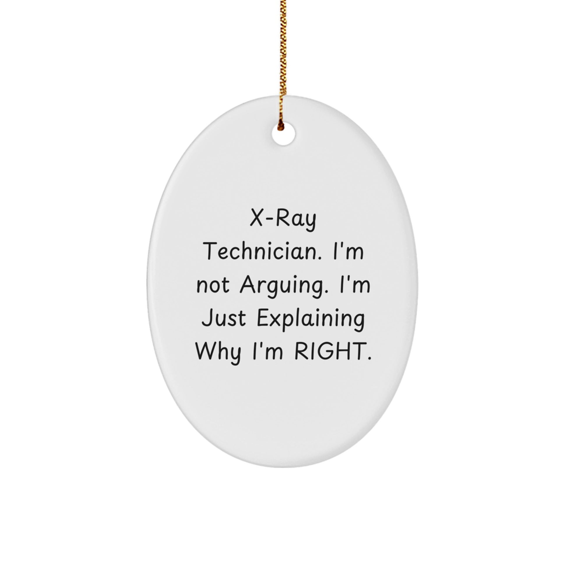 X-Ray Technician Gifts from Friends, Funny Oval Ornament for X-Ray Technician, Christmas Unique Gifts - Image 1