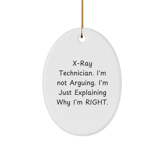 X-Ray Technician Gifts from Friends, Funny Oval Ornament for X-Ray Technician, Christmas Unique Gifts - Image 1