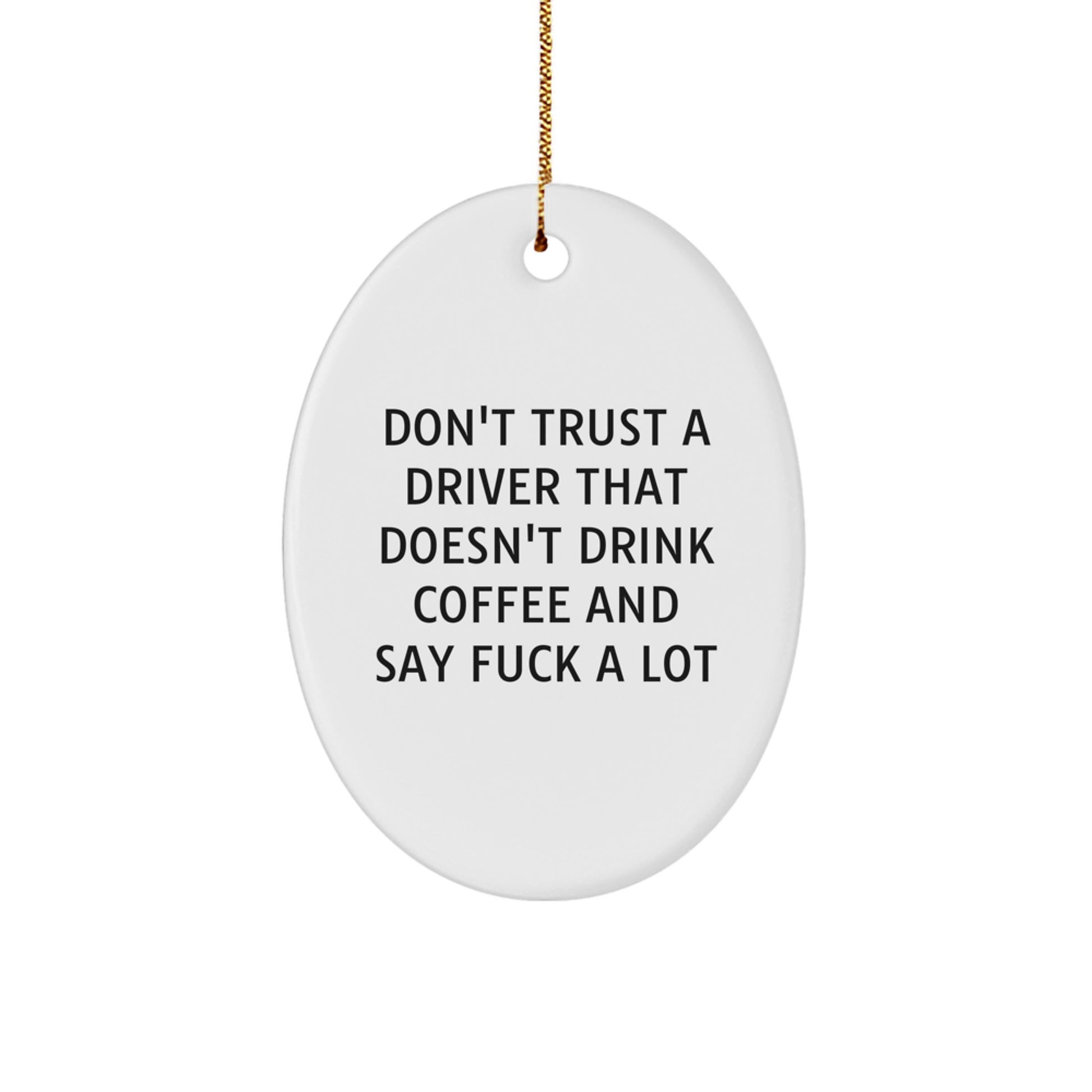 Funny Driver Gifts, Oval Ornament with Don't Trust a Driver Quote, Gifts from Men for Driver Friends, Perfect Christmas Unique Gifts for Driver - Image 1