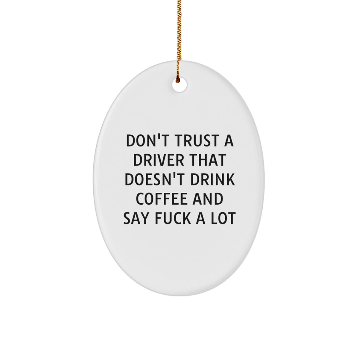 Funny Driver Gifts, Oval Ornament with Don't Trust a Driver Quote, Gifts from Men for Driver Friends, Perfect Christmas Unique Gifts for Driver - Image 1