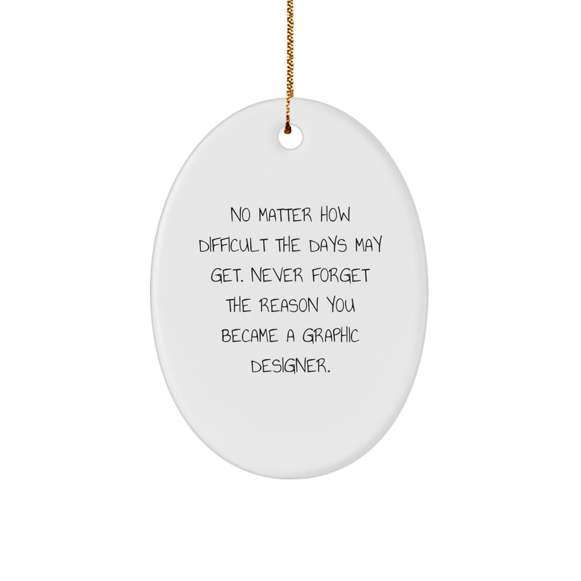 Funny Graphic Designer Oval Ornament Gifts from Friends for Men, Women Coworkers Christmas Unique Presents - Image 1