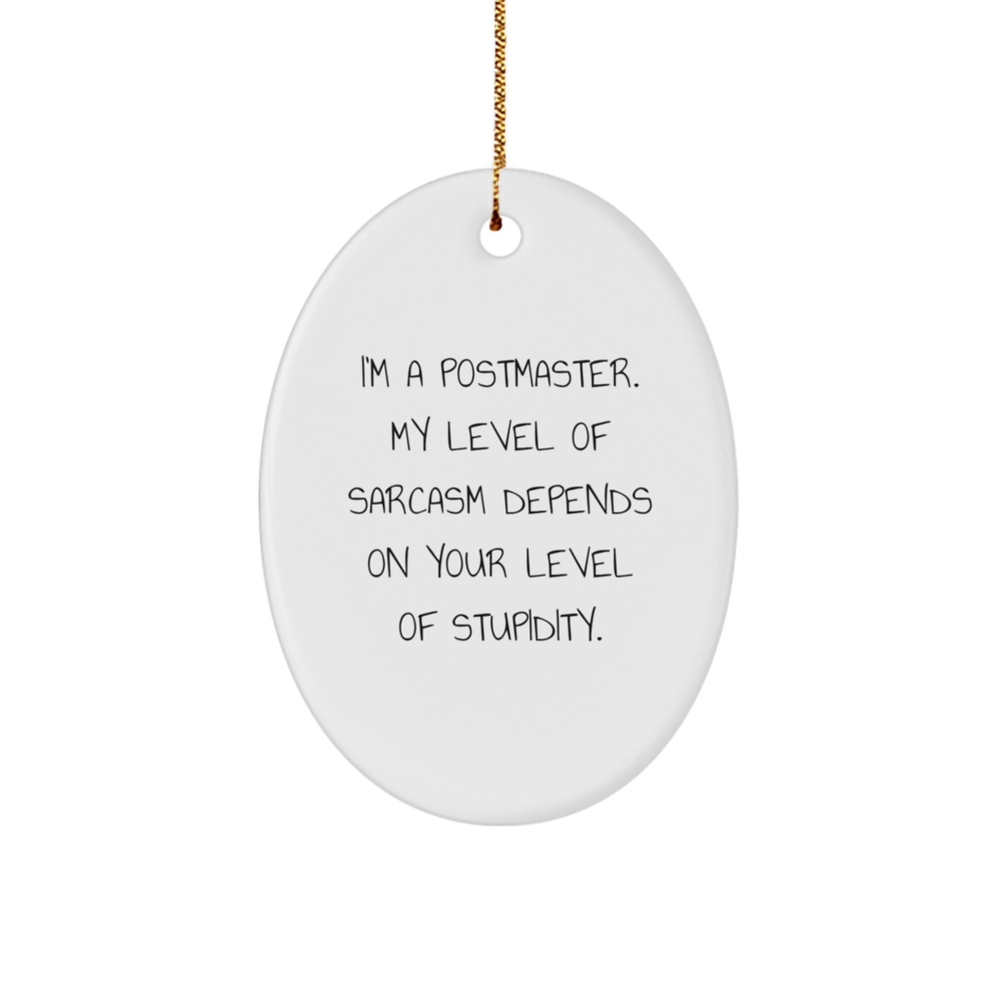 Funny Postmaster Gifts from Friends Christmas Unique Oval Ornaments for Men Women - Image 1