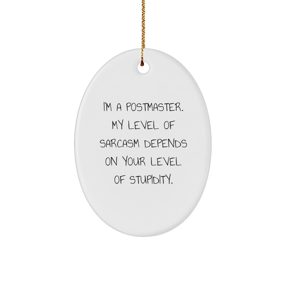 Funny Postmaster Gifts from Friends Christmas Unique Oval Ornaments for Men Women - Image 1