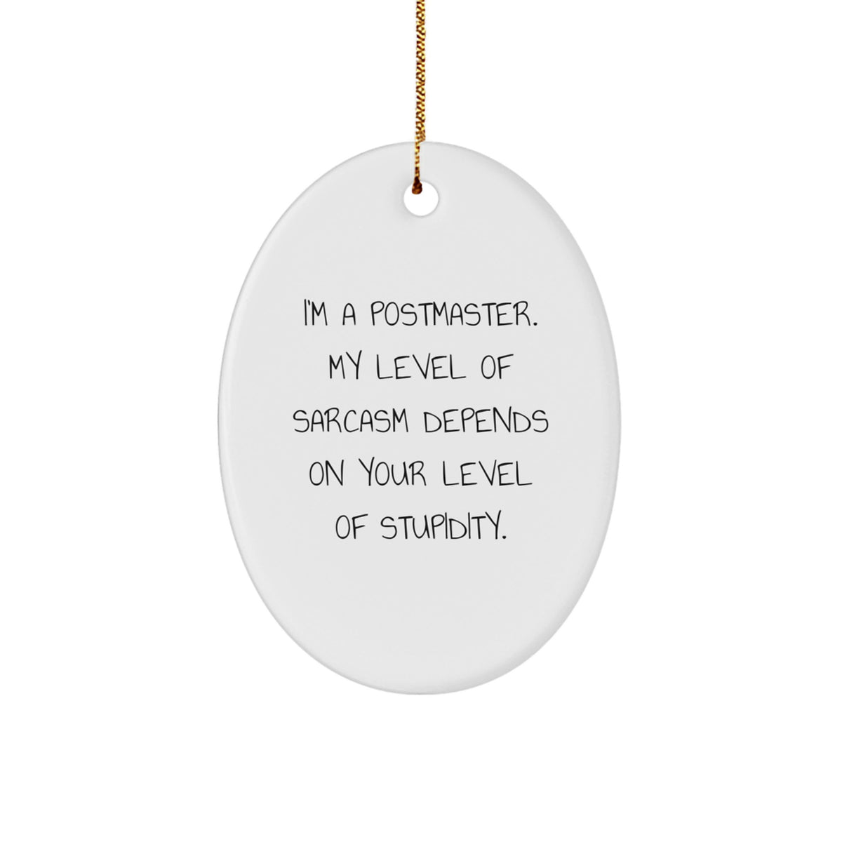 Funny Postmaster Gifts from Friends Christmas Unique Oval Ornaments for Men Women - Image 1