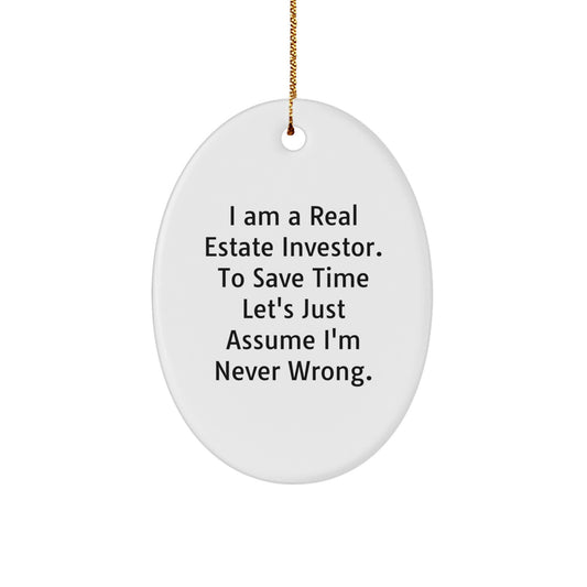 Funny Real Estate Investor Oval Ornament Gifts for Christmas Decorations from Friends, Family, or Coworkers - Image 1