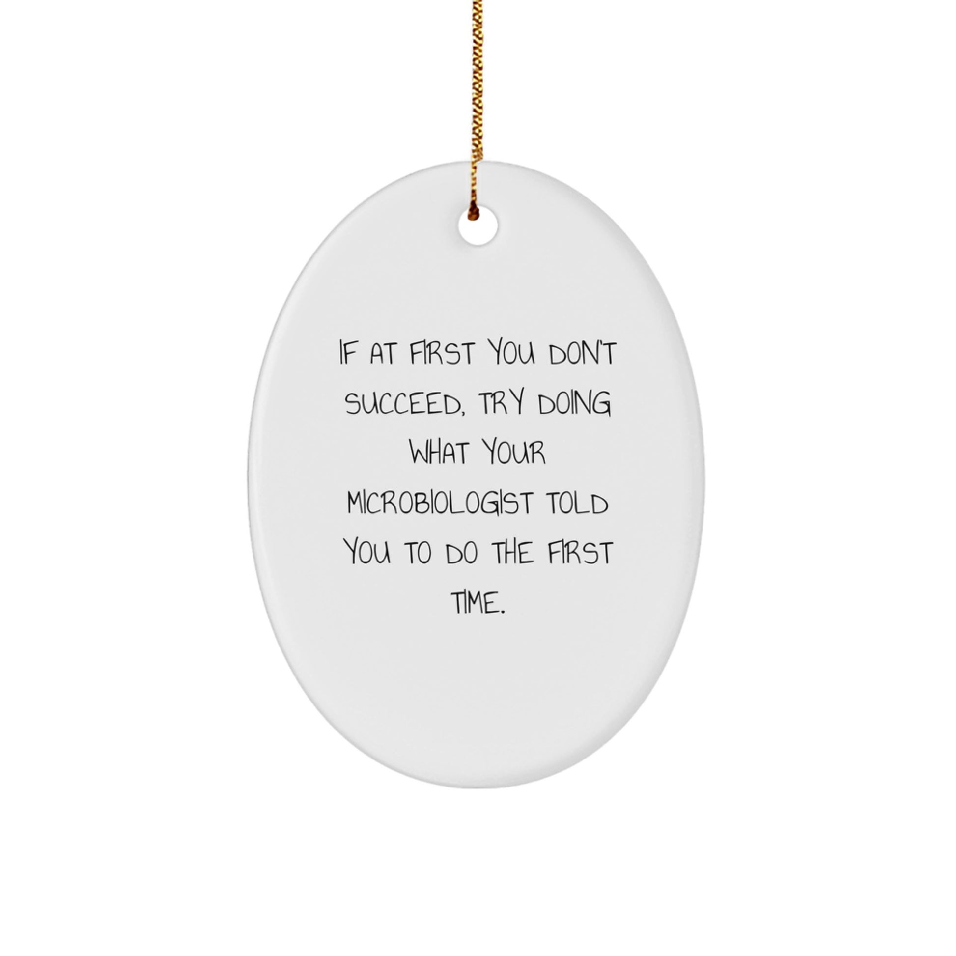 Funny Microbiologist Christmas Oval Ornament Gifts from Friends and Family - Image 1