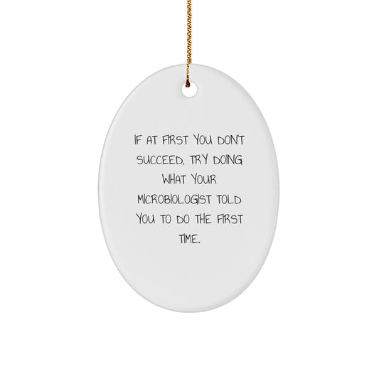 Funny Microbiologist Christmas Oval Ornament Gifts from Friends and Family - Image 1