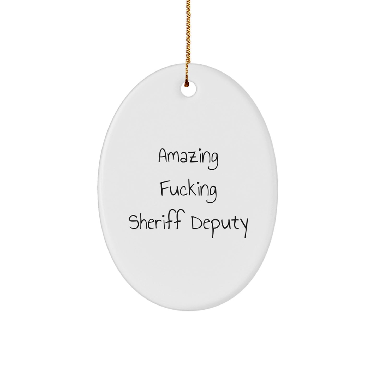 Sheriff Deputy Oval Christmas Ornament Gift for Him Sheriff Deputy - Image 1