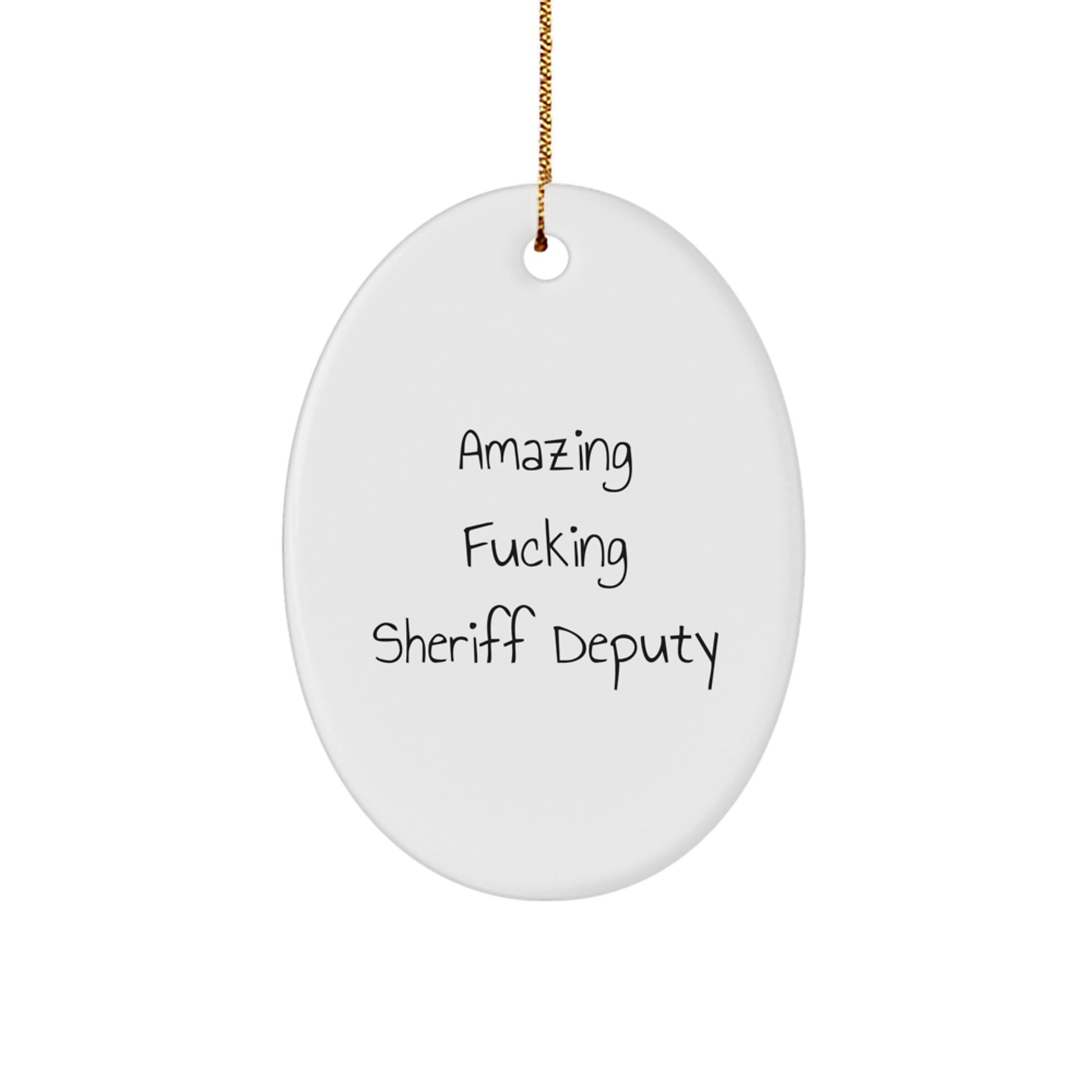 Sheriff Deputy Oval Christmas Ornament Gift for Him Sheriff Deputy - Image 1