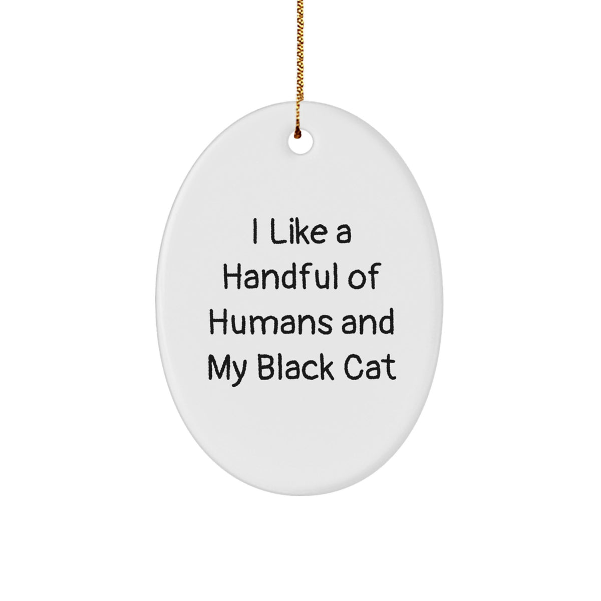 Black Cat Oval Ornament Funny Quote Decor Gift for Friends Family Men Women - Gifts from Men Women Friends Family to Men Women Friends Family - Image 1