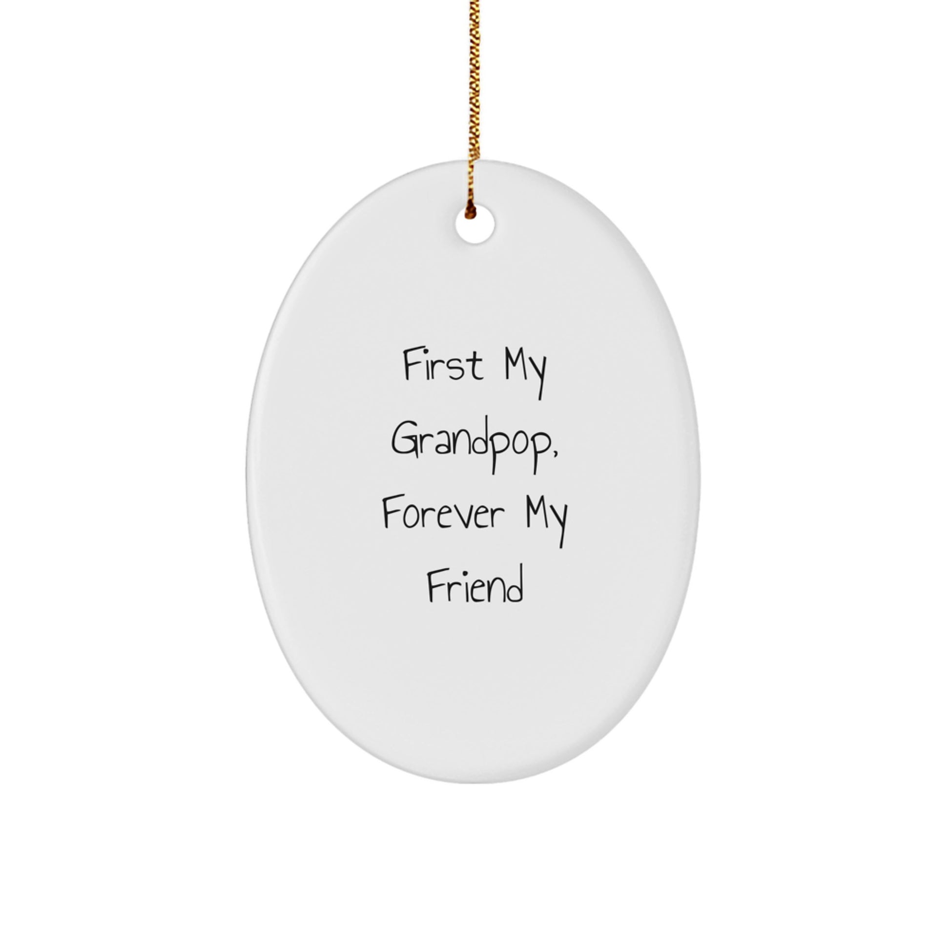 Funny Grandpop Oval Ornament Gifts from Family, Perfect for Grandpop and Christmas Unique Gifts - Image 1