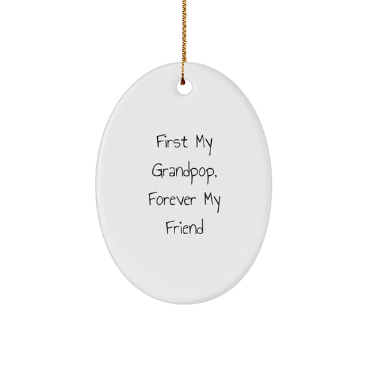 Funny Grandpop Oval Ornament Gifts from Family, Perfect for Grandpop and Christmas Unique Gifts - Image 1
