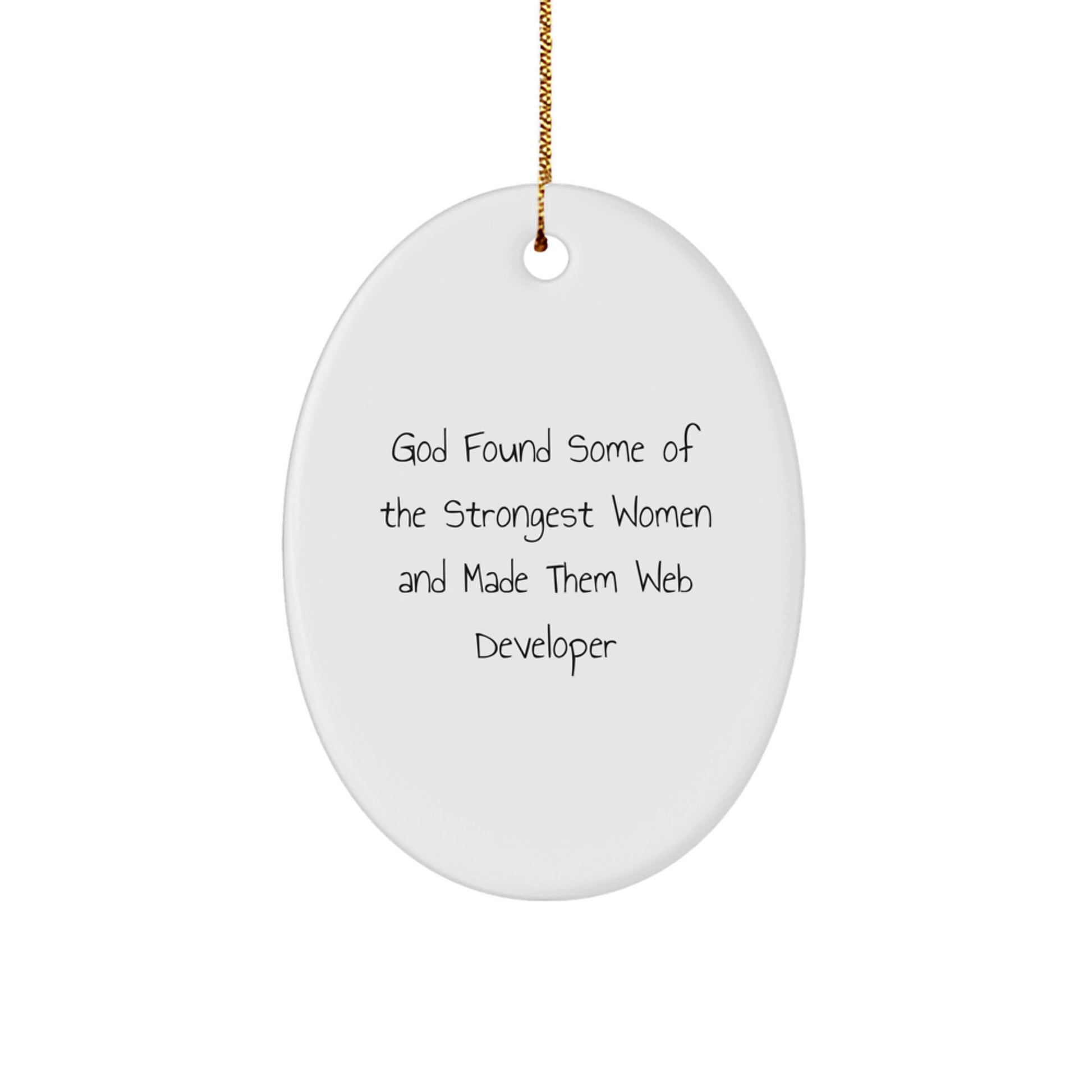 Web Developer Christmas Unique Gift for Her - Funny Oval Ornament Gifts from Women to Women Web Developers - Image 1