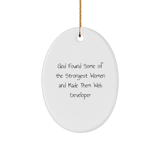 Web Developer Christmas Unique Gift for Her - Funny Oval Ornament Gifts from Women to Women Web Developers - Image 1