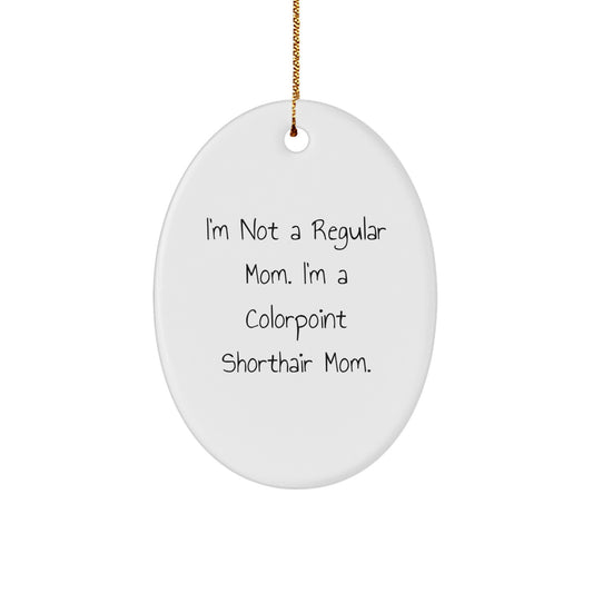 Colorpoint Shorthair Cat Oval Ornament Funny Mom Gift for Christmas, Gifts from Mom to Colorpoint Shorthair Cat Lover, Oval Ornament for Mom's Special Colorpoint Shorthair Cat - Image 1