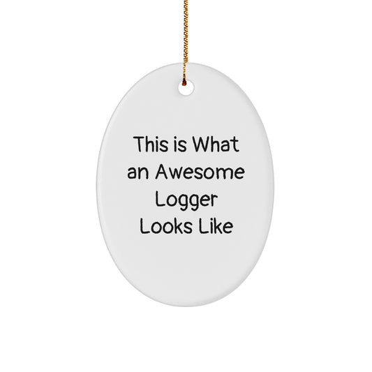 Christmas Unique Gift for Teens Logger Oval Ornament Surprise Bright - Image 1
