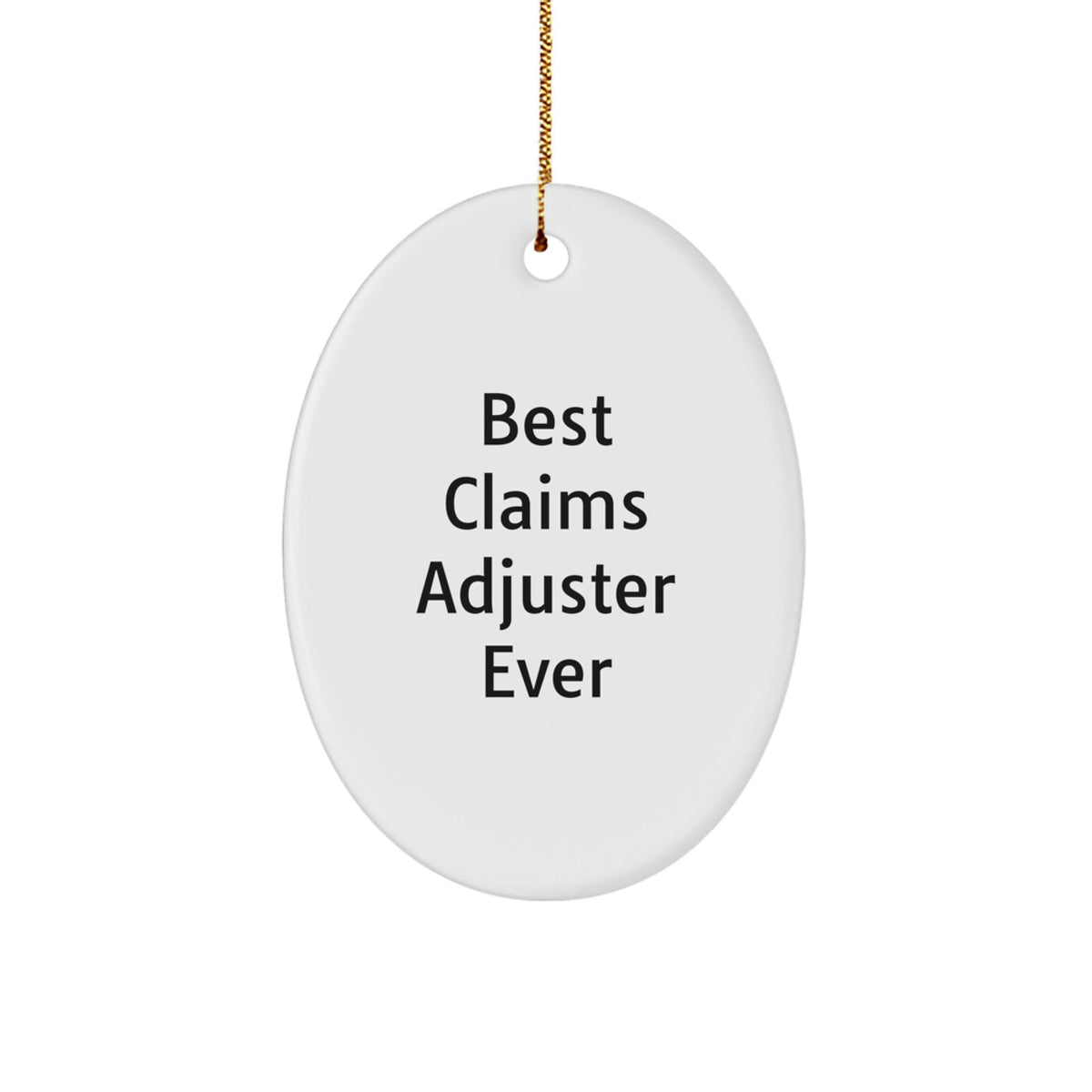 Claims Adjuster Keepsake White Oval Christmas Ornament for Him Gift - Image 1