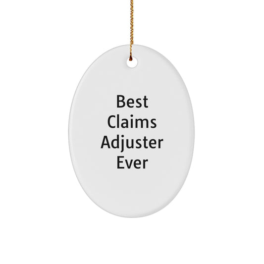 Claims Adjuster Keepsake White Oval Christmas Ornament for Him Gift - Image 1