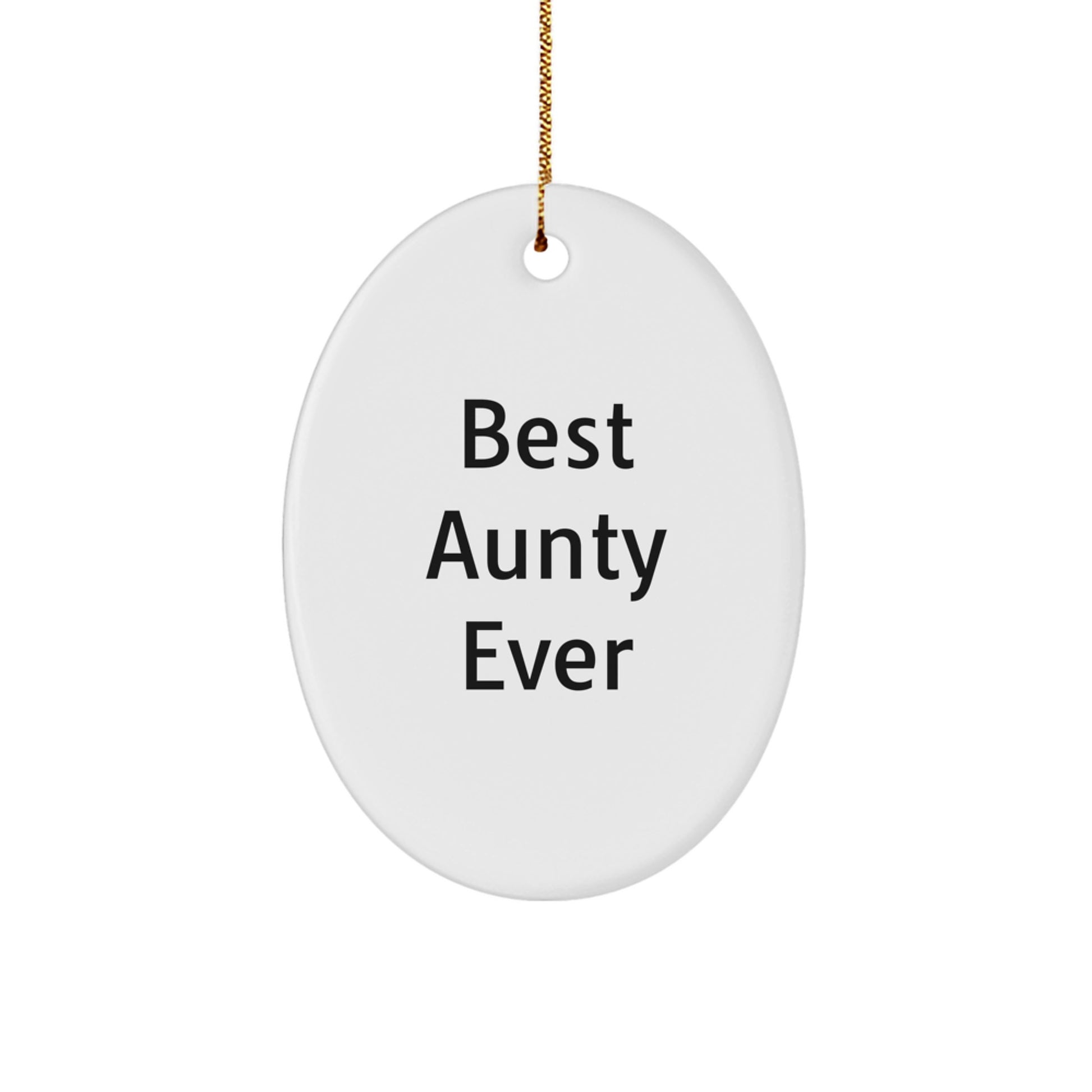 Aunty Oval Christmas Ornament Surprise Gift for Teens – Best Aunty Ever - Image 1