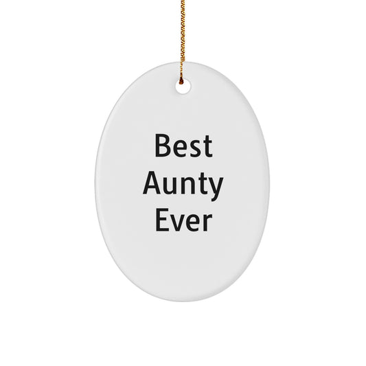 Aunty Oval Christmas Ornament Surprise Gift for Teens – Best Aunty Ever - Image 1