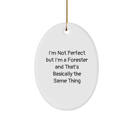 Witty Forester Oval Ornament Novelty Christmas Keepsake Gift for Friends - Image 1