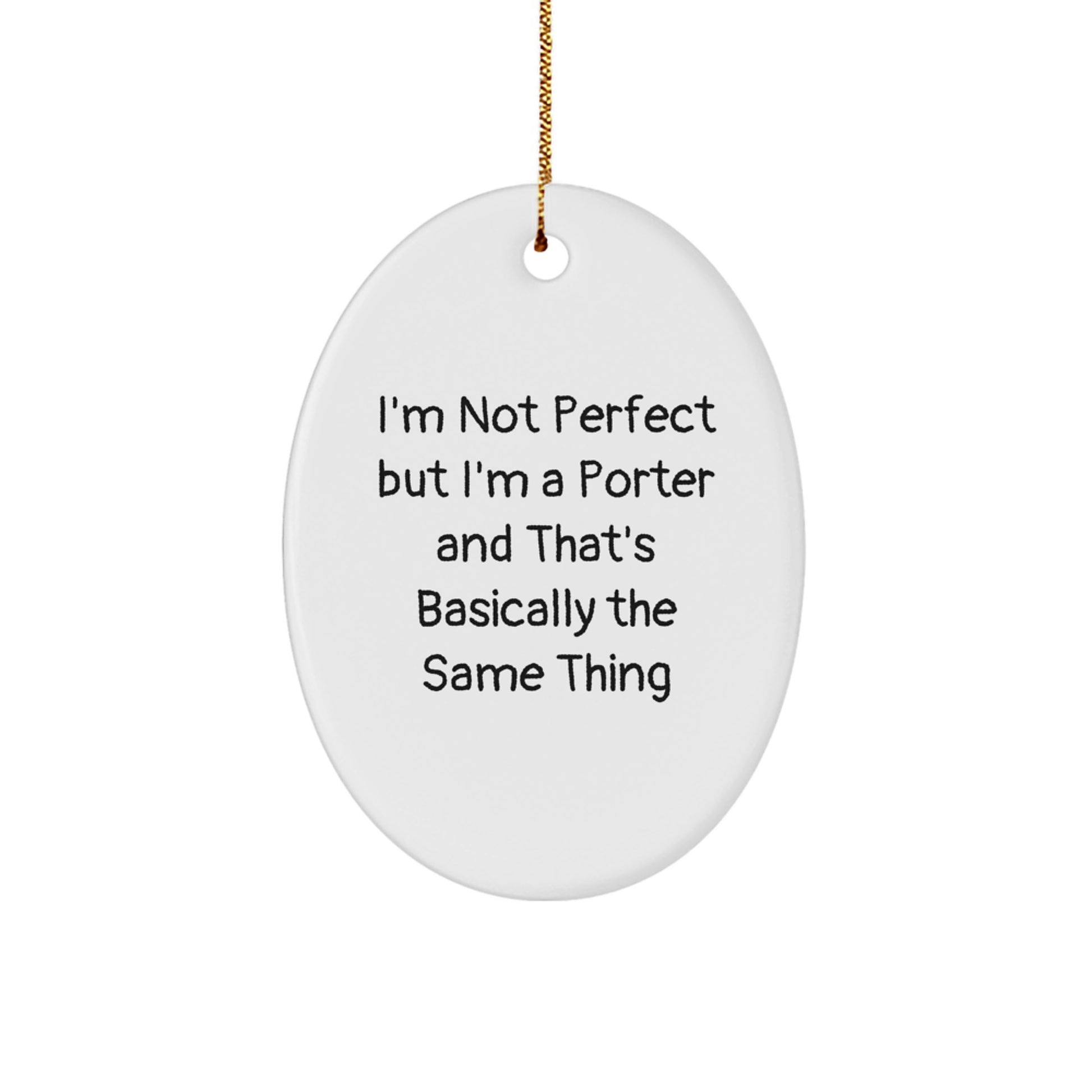 Porter Oval Ornament for Coworkers Holiday Keepsake Christmas Gift Idea - Image 1