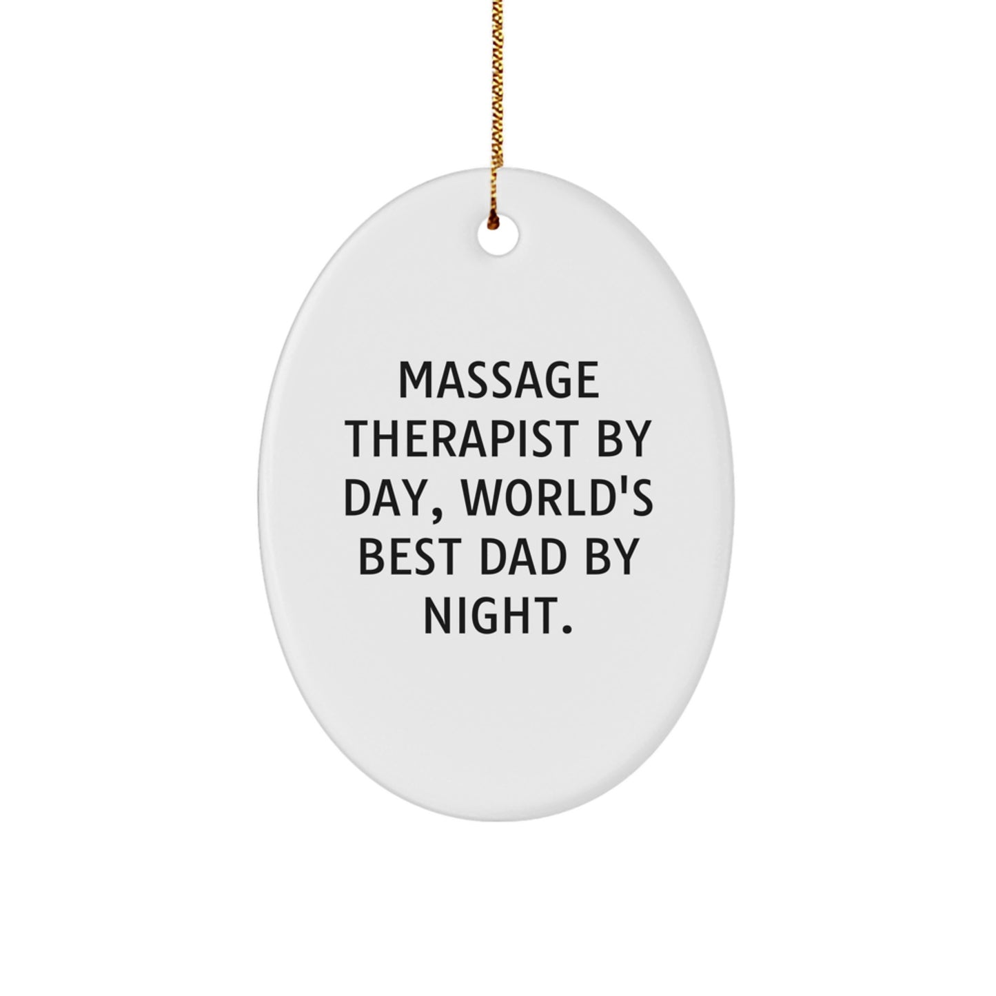 Christmas Gift Oval Ornament for Her Massage Therapist By Day World's - Image 1