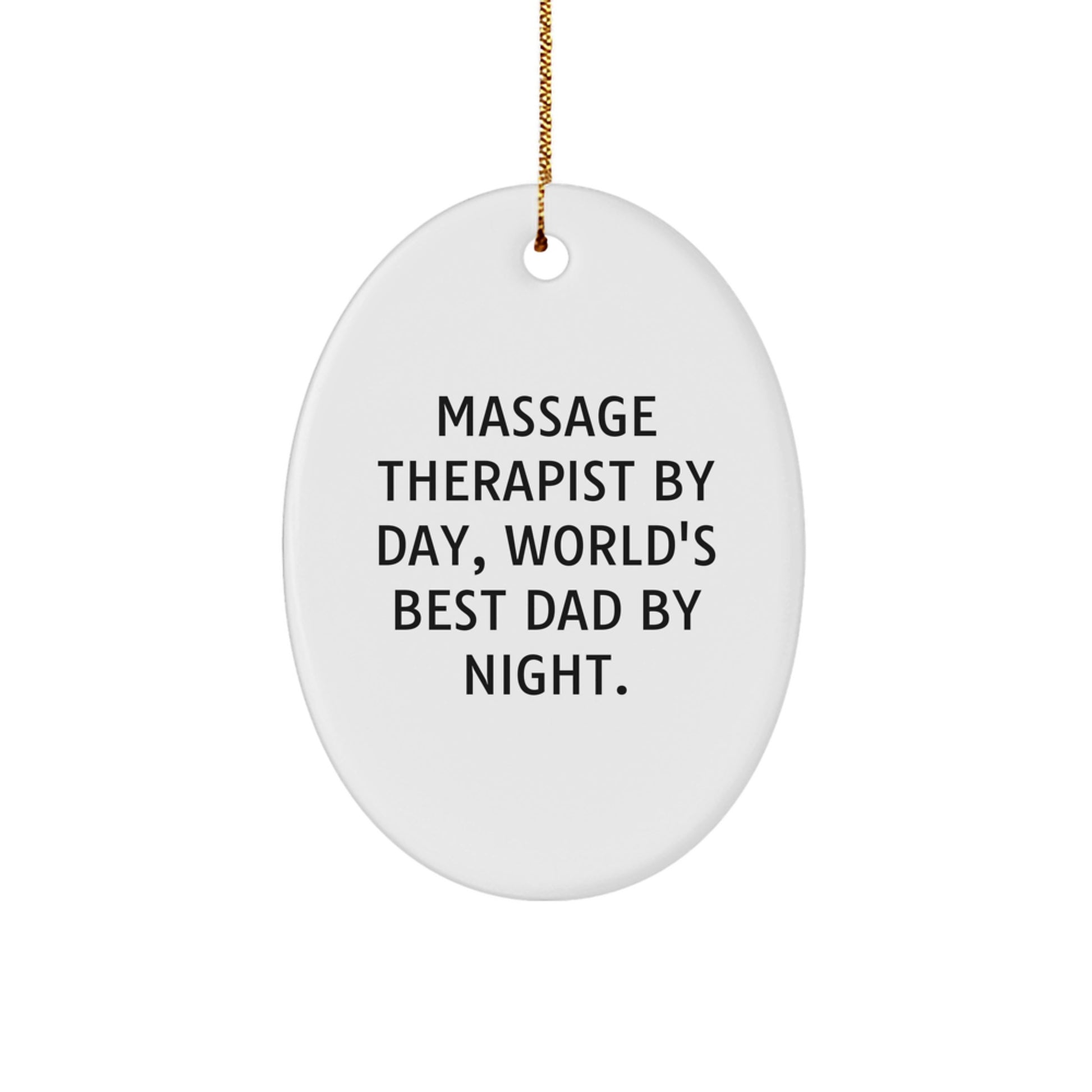 Christmas Gift Oval Ornament for Her Massage Therapist By Day World's - Image 1