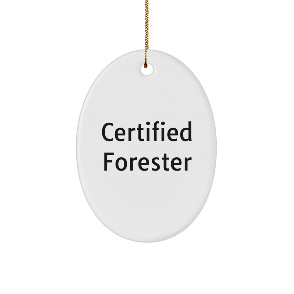 Forester Gifts from Friends - Funny Oval Ornament Quote with Christmas Cheer, Perfect for Men, Women, and Family - Image 1