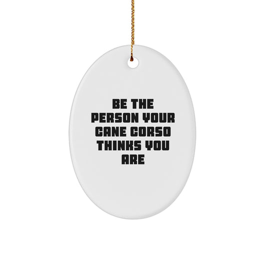 Funny Cane Corso Dog Christmas Oval Ornament Gifts from Friends for Men - Image 1