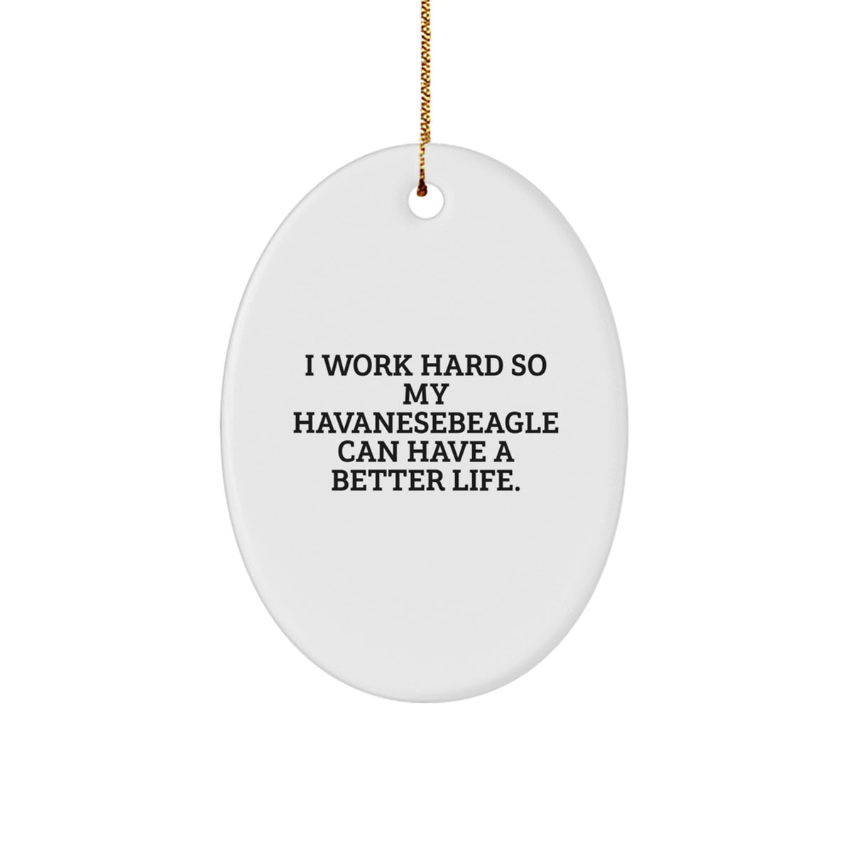 Funny Havanese Dog Inspiration Gifts from Family for Havanesebeagle's Better Life Oval Ornament, Christmas Unique - Image 1