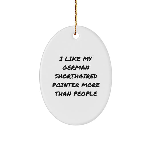 Funny German Shorthaired Pointer Dog Oval Ornament Gifts from Family for Christmas - Image 1