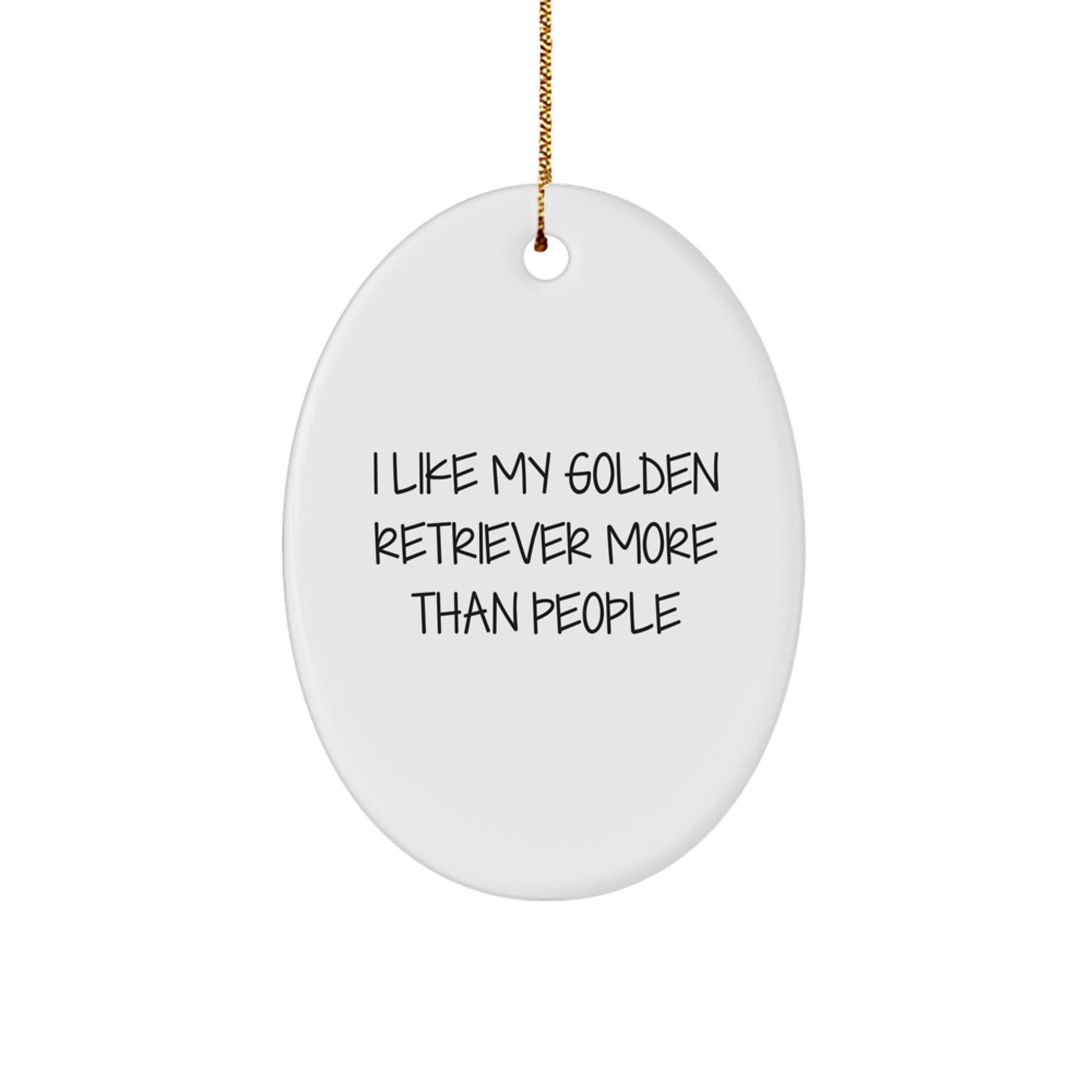 Golden Retriever Dog Oval Ornament, Funny Gift from Family to Friends, Christmas Unique Gifts for Home Decor - Image 1