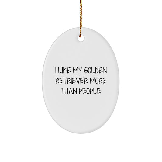 Golden Retriever Dog Oval Ornament, Funny Gift from Family to Friends, Christmas Unique Gifts for Home Decor - Image 1