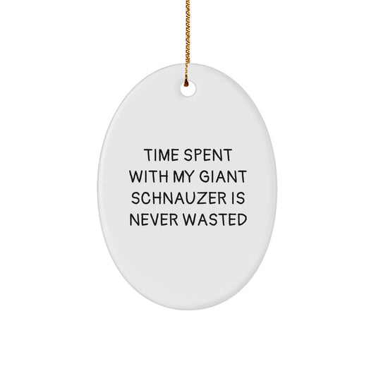 Giant Schnauzer Dog Lovers Christmas Oval Ornament Gifts from Family, Friends, and Coworkers - Image 1