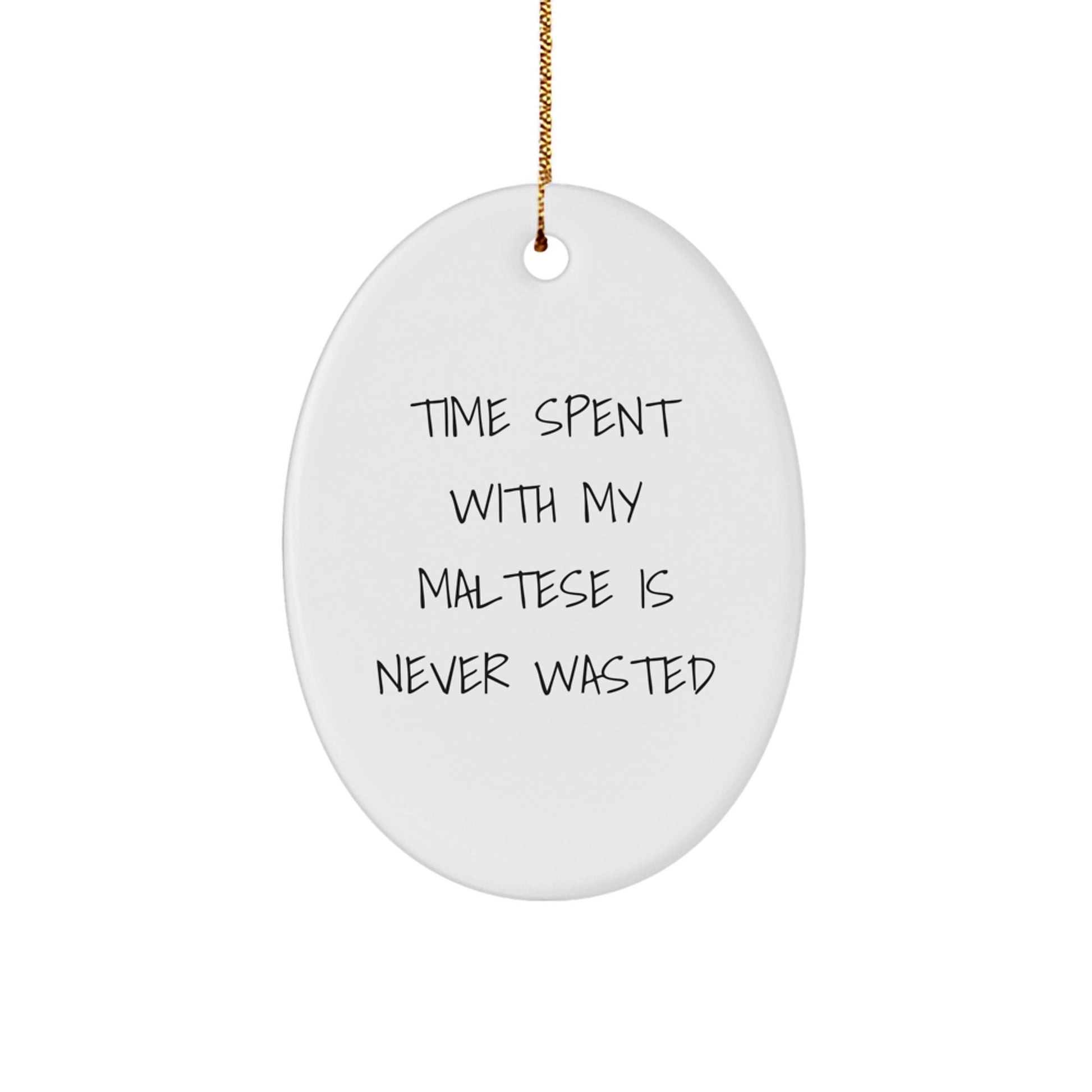 Funny Maltese Dog Oval Ornament Gifts from Friends, Family, Coworkers, Men, Women, and Maltese Dog Lovers for Christmas Unique Presents - Image 1