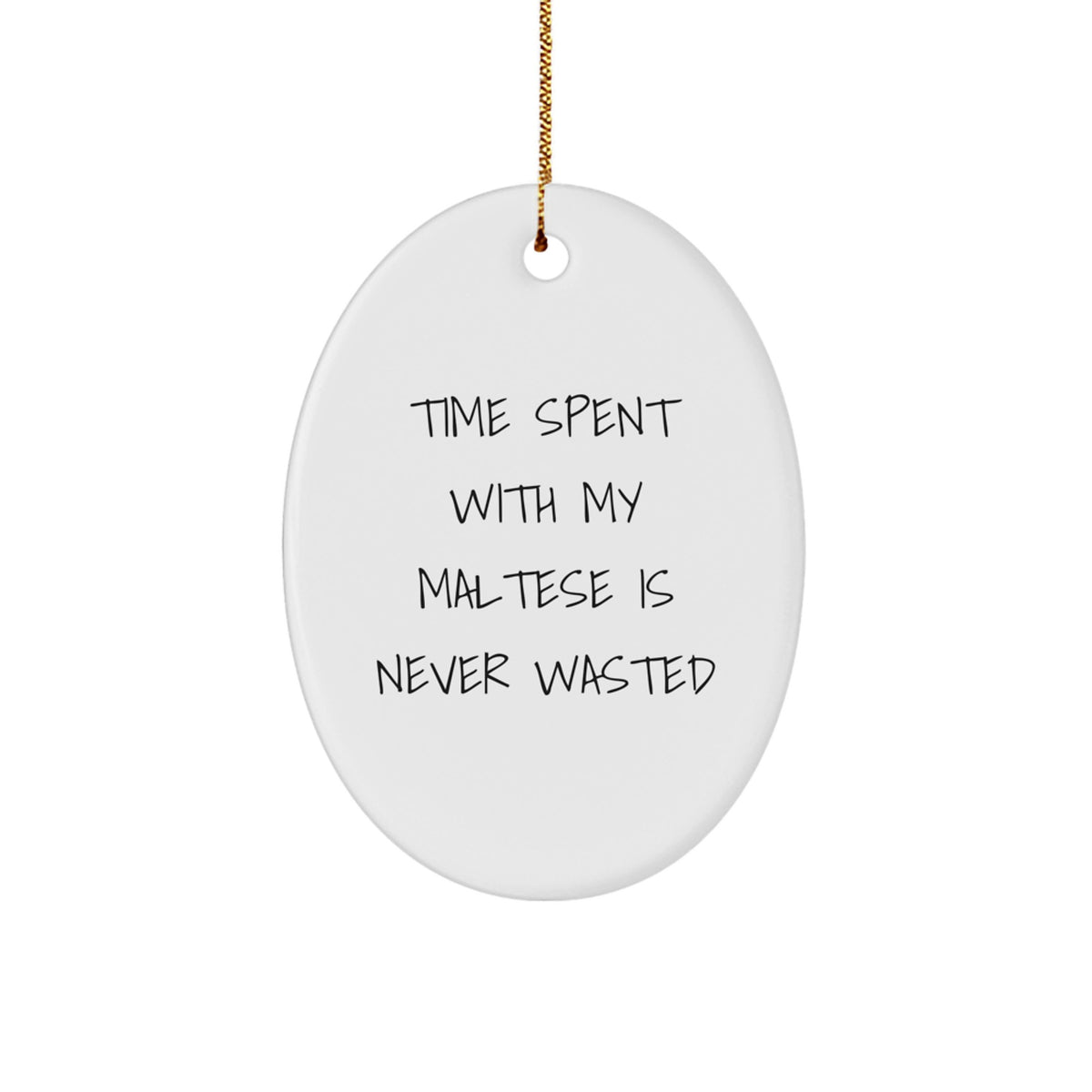 Funny Maltese Dog Oval Ornament Gifts from Friends, Family, Coworkers, Men, Women, and Maltese Dog Lovers for Christmas Unique Presents - Image 1
