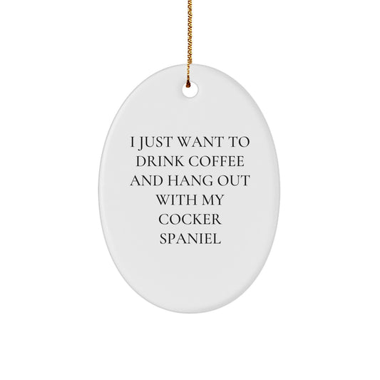 Funny Cocker Spaniel Dog Oval Ornament Gifts from Friends Family for Home Decor Christmas Unique Gifts - Image 1