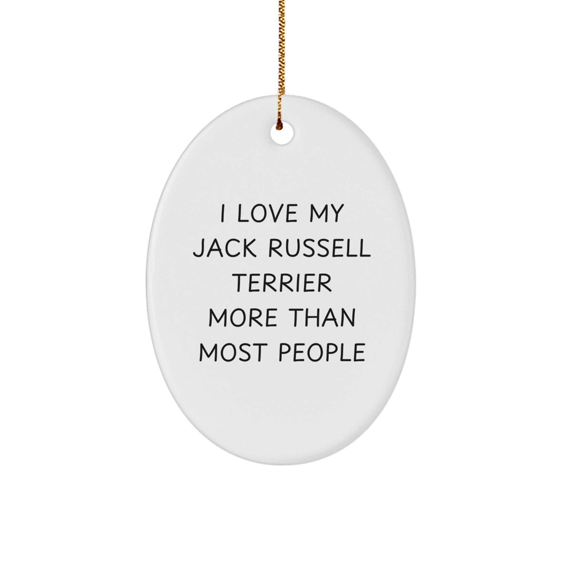 Funny Jack Russell Terrier Dog Lover Gifts, Oval Ornament for Christmas Unique Gifts from Friends to Family - Image 1