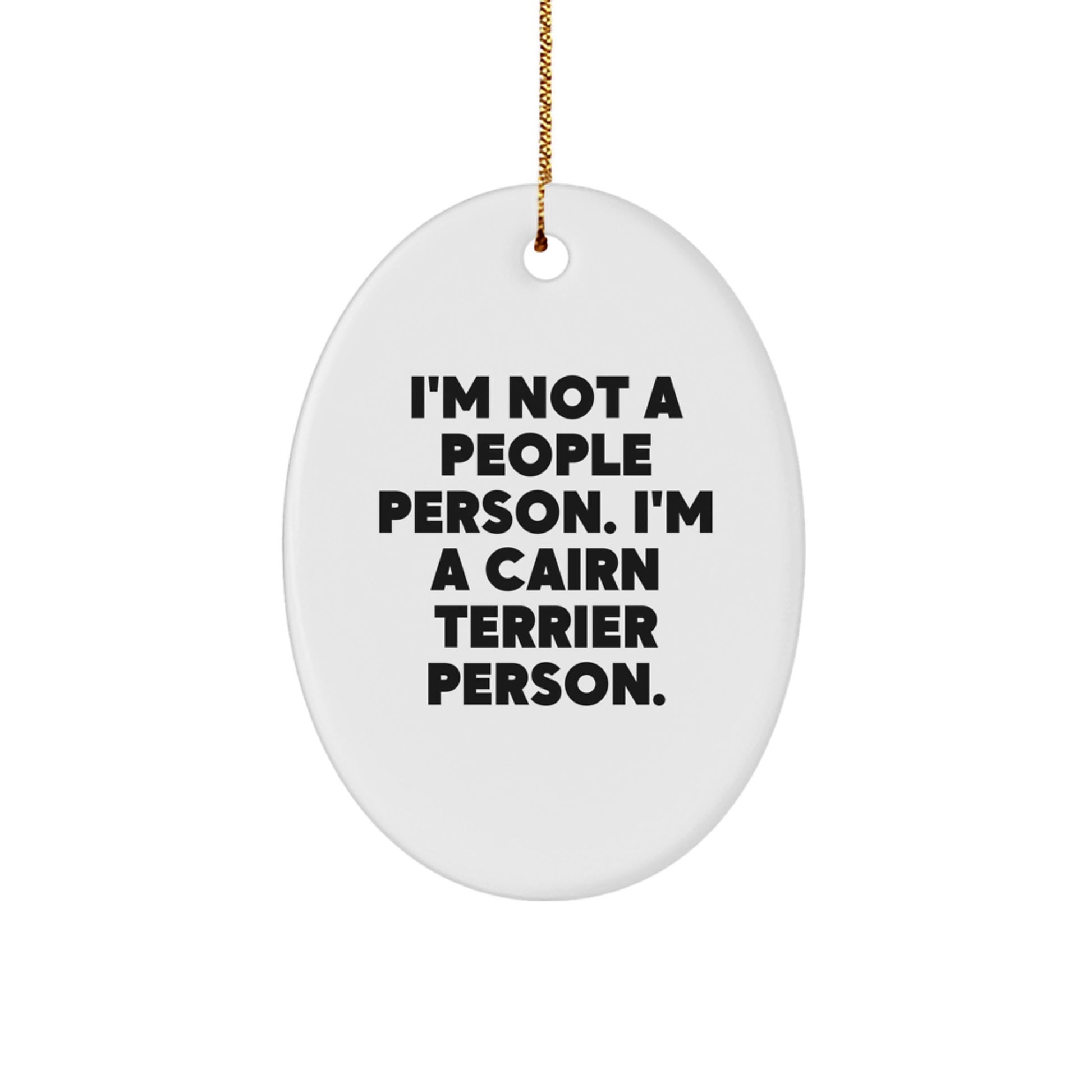 Cute Cairn Terrier Dog Oval Ornament Gifts from Friends and Family for Christmas - Image 1