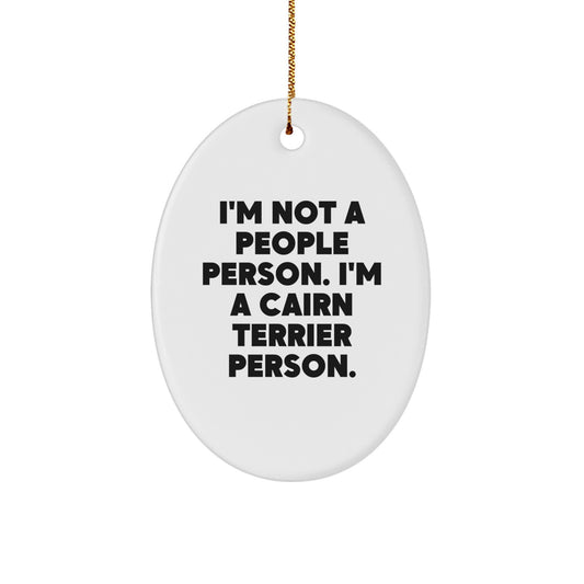 Cute Cairn Terrier Dog Oval Ornament Gifts from Friends and Family for Christmas - Image 1