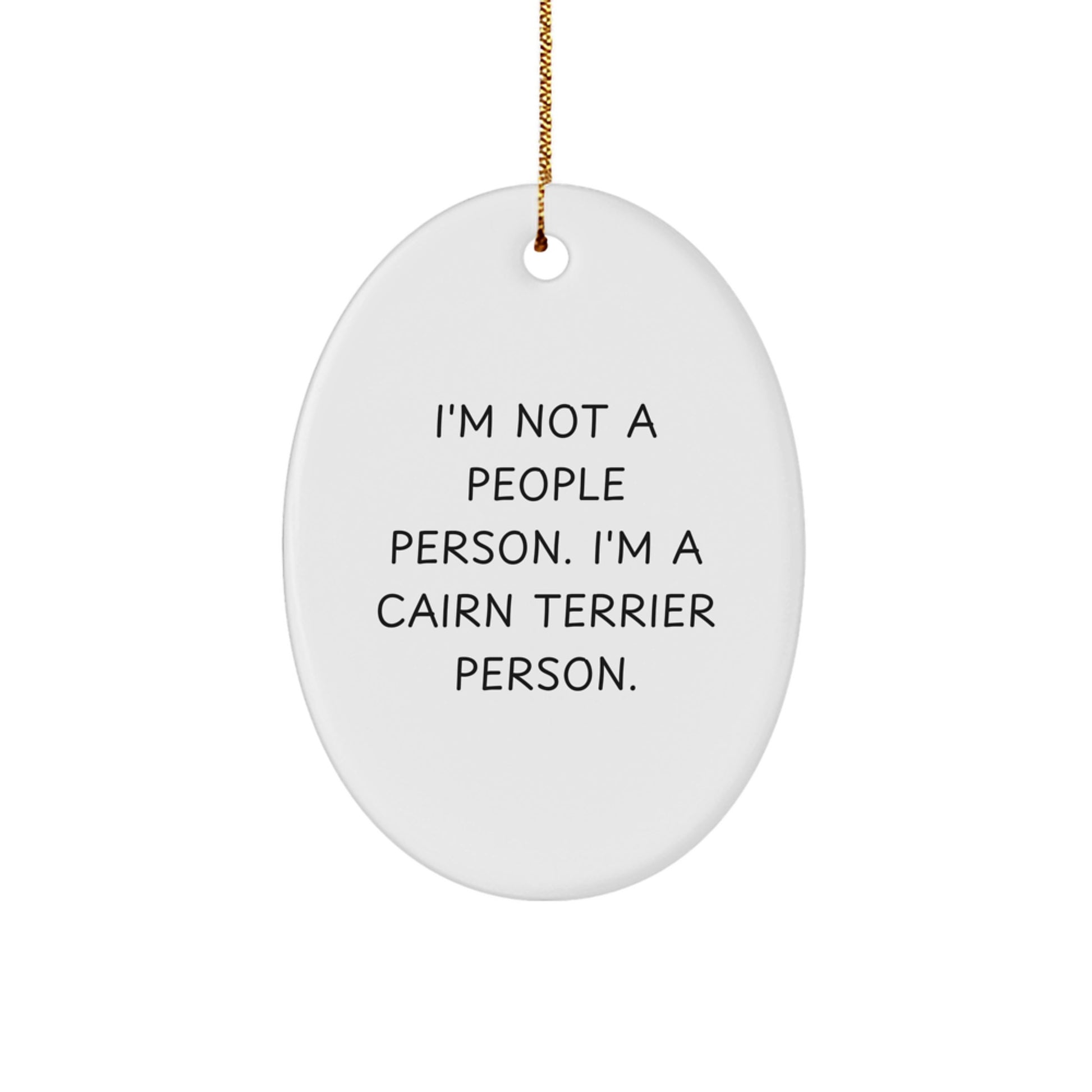Funny Cairn Terrier Dog Gifts from Friends for Men Women Christmas Unique Oval Ornament Decors - Image 1